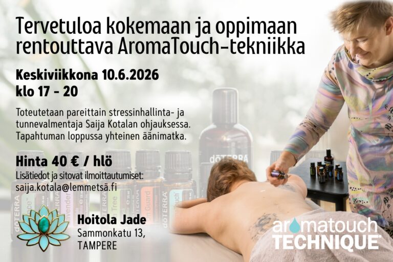 AromaTouch-ilta ja äänimatka Hoitola Jadella