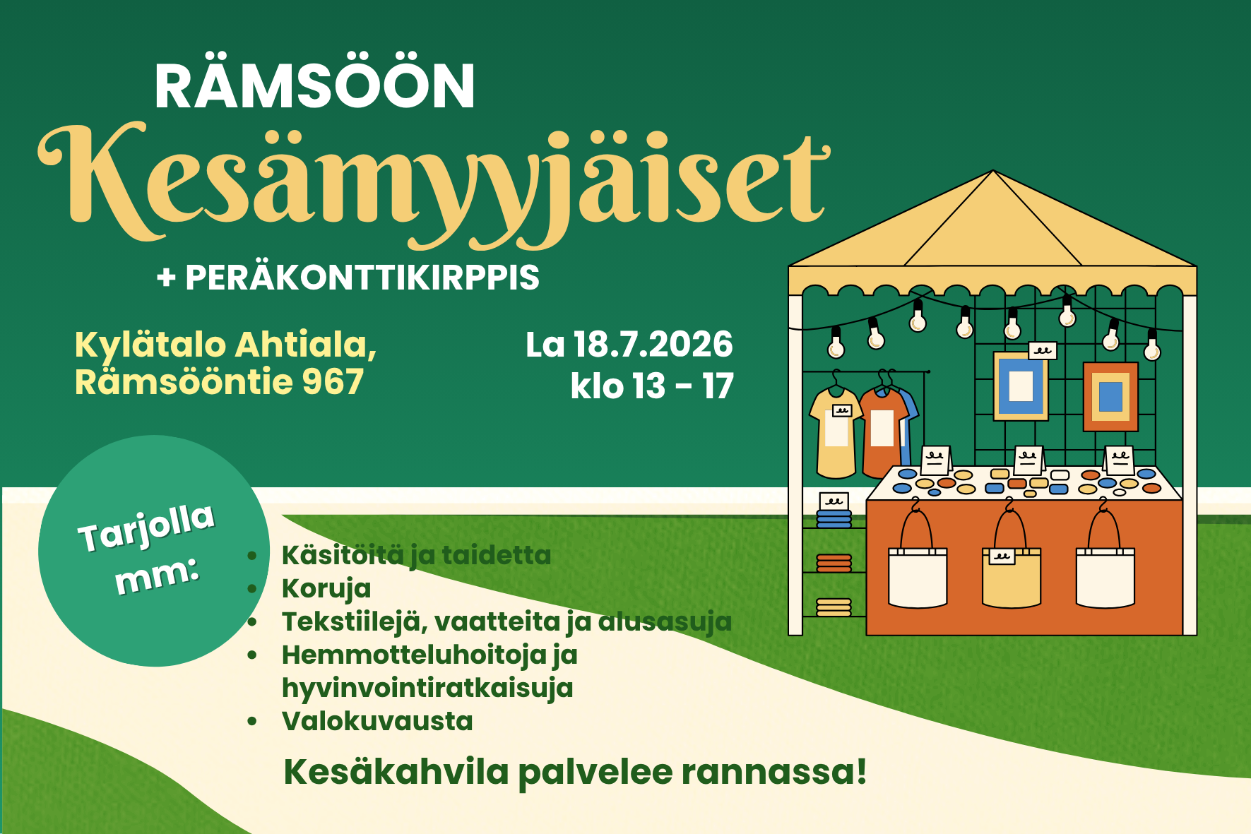 Rämsöön kesämyyjäiset ja peräkonttikirppis 18.7.-26