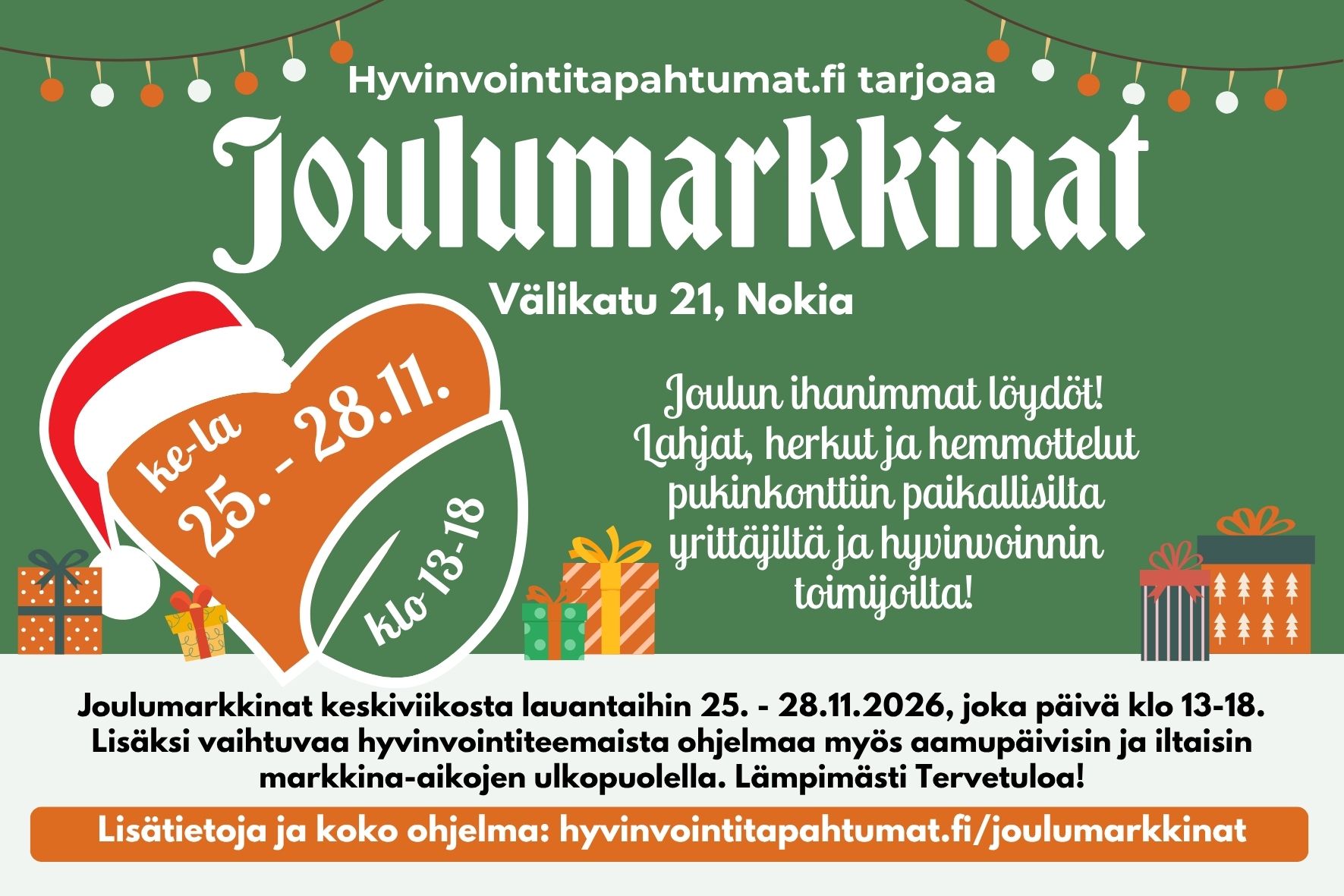 Joulumarkkinat Nokialla